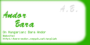 andor bara business card